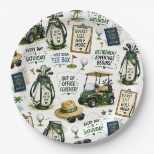 Golf themed for Golfer Retirement Party Paper Plate