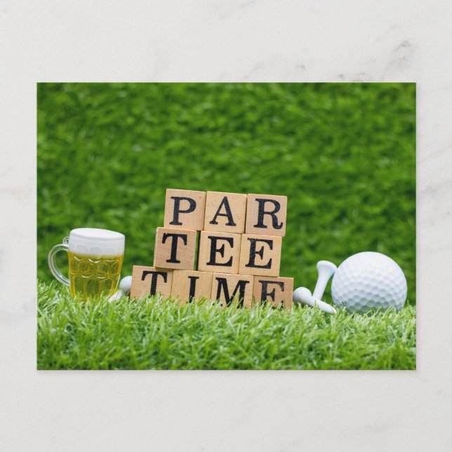 Golf-themed for Let's Par tee for golfer party Postcard (Front)