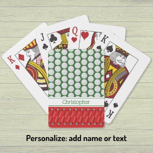Golf themed pattern custom name playing cards