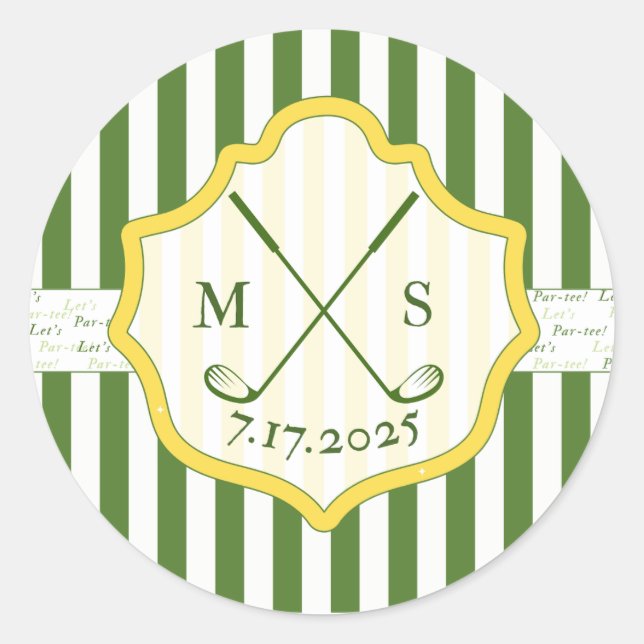 Golf Themed Sticker Custom Crest  (Front)