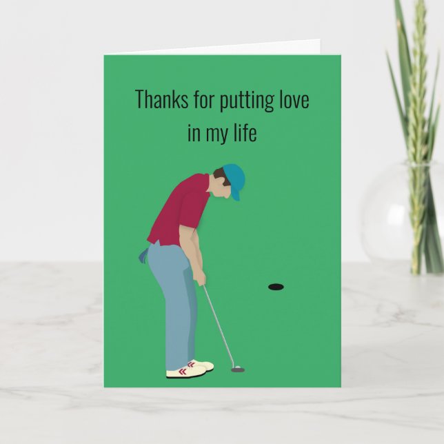 Golf Themed Valentines  Holiday Card (Front)