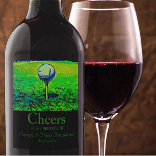 Golf Themed Wedding Wine Labels