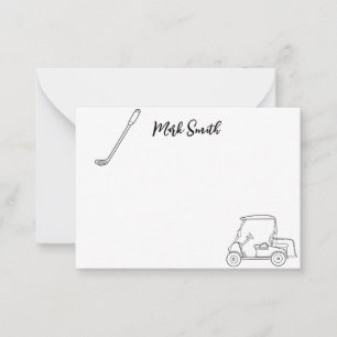 Golf themed with Name for golfer  Note Card