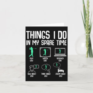 Golf Things I Do In My Spare Time Golfer Kids Boys Card