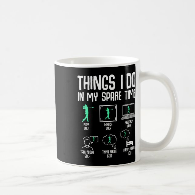 Golf Things I Do In My Spare Time Golfer Kids Boys Coffee Mug (Right)