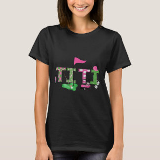 Golf Titi Pink Hole In One Golf 1st Birthday Girl T-Shirt