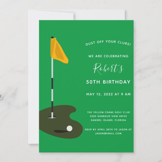Golf Tournament 50th Birthday Party Invitation (Front)
