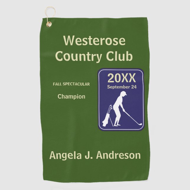 Golf 🏌 Tournament Award Prize  Golf Towel (Front)