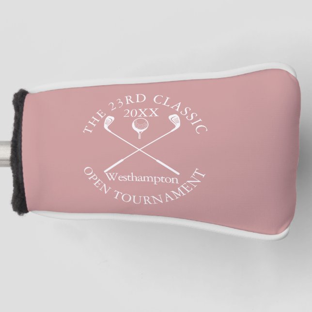 Golf Tournament Classic Event Dusty Rose Pink Head Cover (Front)