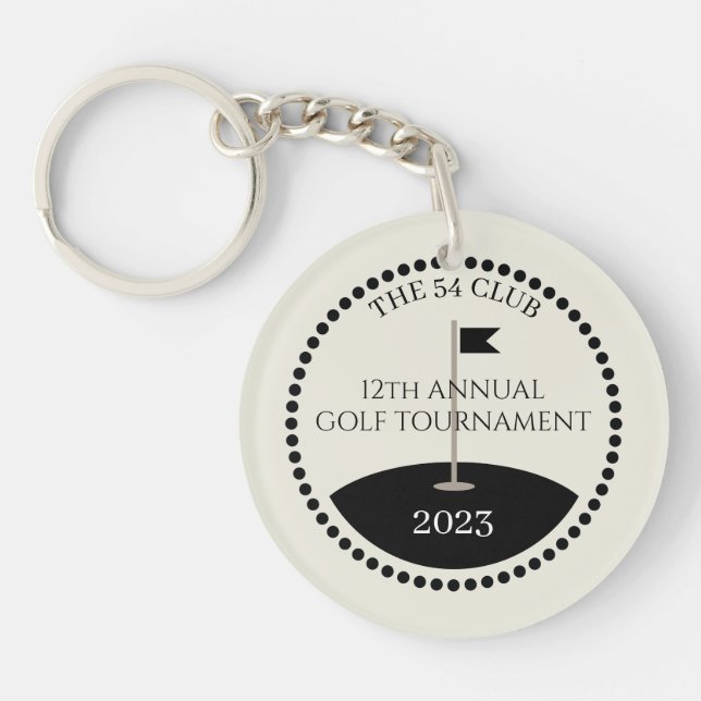 Golf Tournament Club Name Keychain (Front)