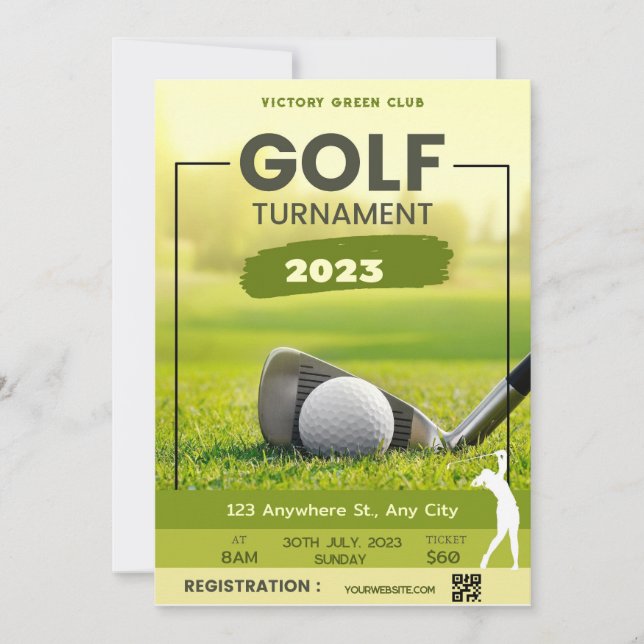 Golf Tournament Invitation Personalize (Front)