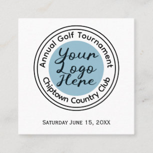 Golf tournament or event custom logo personalized square business card