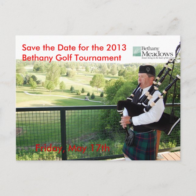 Golf Tournament Save the Date Postcard (Front)