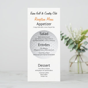 Golf Tournoi Réception ⛳ Dîner Menu