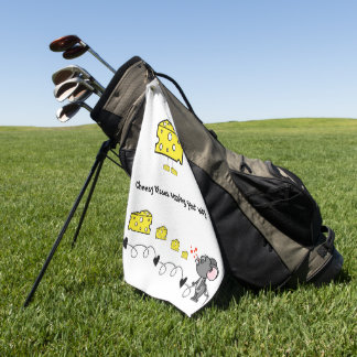 Golf Towel Cheese Mouse Hearts Love 
