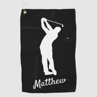 Golf Towel monogrammed "golfer Matthew" b&w