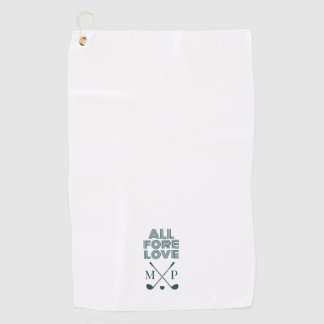 Golf Towel Of All Fore Love Monogram | Dark Green 