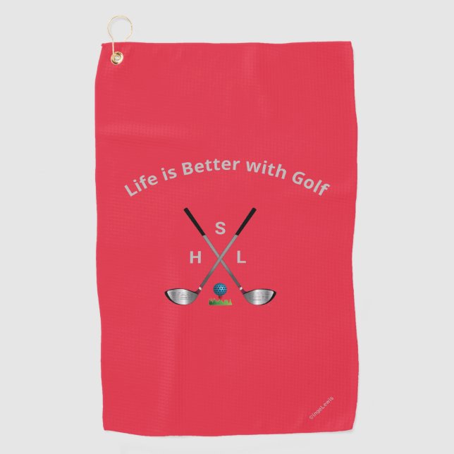 Golf Towel Personalized Monogram - Retired Quote (Front)