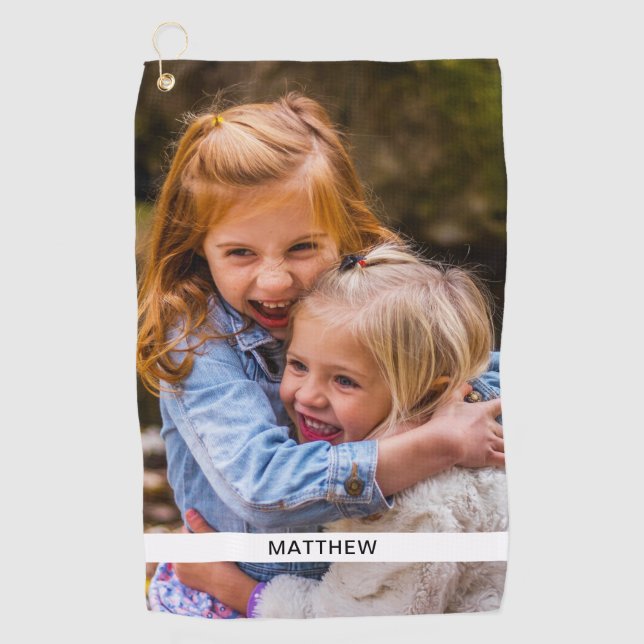 Golf Towel Photo & Name Template (Front)