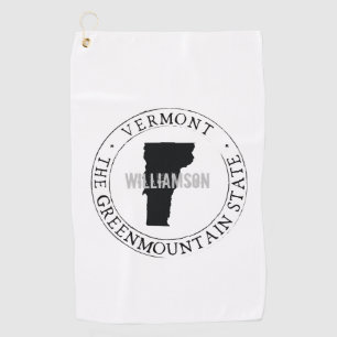 Golf Towel State Personalized Vermont