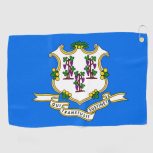 Golf Towel with flag of Connecticut, USA