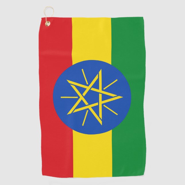 Golf Towel with flag of Ethiopia (Front)