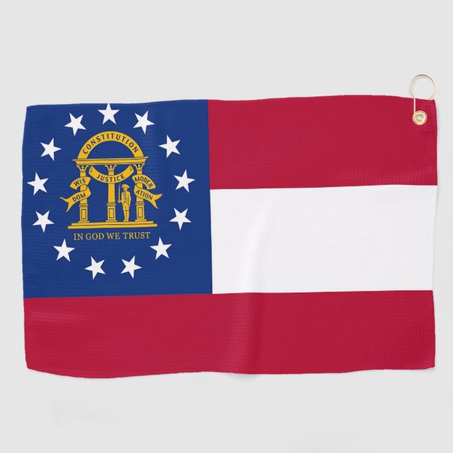 Golf Towel with flag of Georgia, USA (Horizontal)