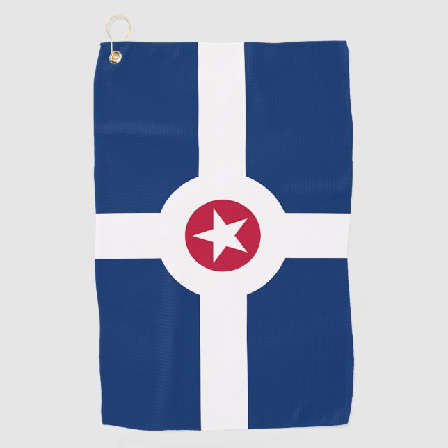 Golf Towel with flag of Indianapolis City, USA (Front)