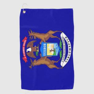 Golf Towel with flag of Michigan