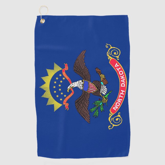 Golf Towel with flag of North Dakota (Front)
