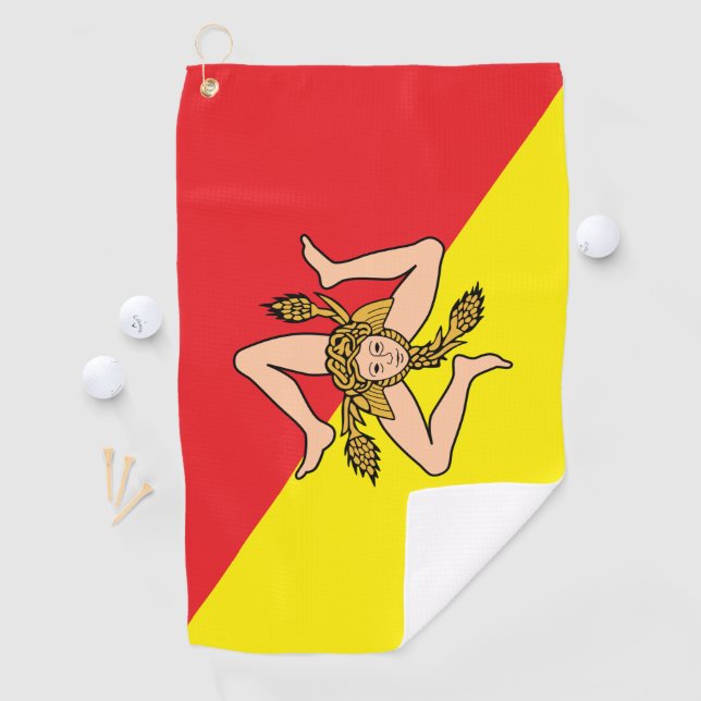 Golf Towel with flag of Sicily, Italy (InSitu)