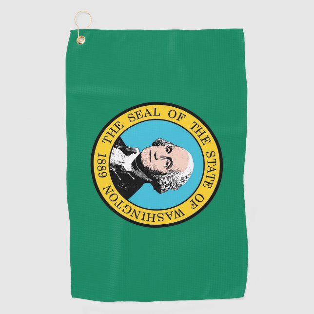 Golf Towel with flag of Washington State, USA (Front)