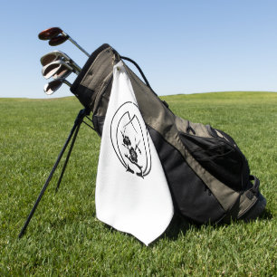 GOLF TOWEL WITH FOLDED PINE LEAVES AND PLUM BLOSSO