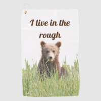 Golf Towel with grizzly bear cub