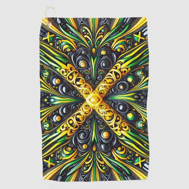 Golf Towel with Jamaican Colours (Front)