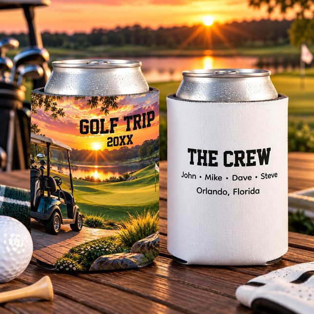 Golf Trip Crew Can Cooler Custom Golf Outing (Golf trip can cooler)