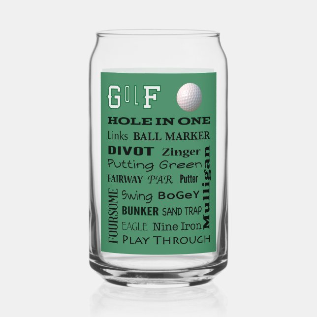 GOLF Typography  Can Glass (Front)
