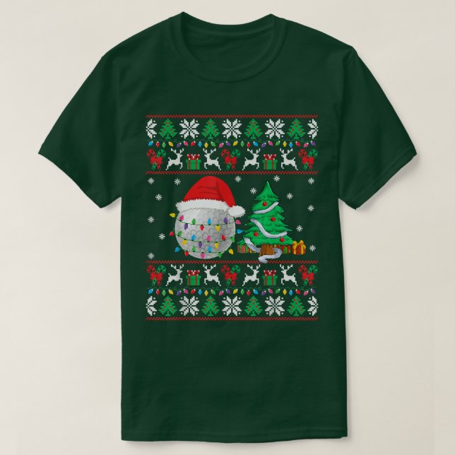 Golf Ugly Christmas Sweater Golf Player Xmas Light (Design Front)