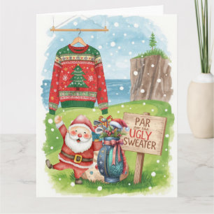 Golf Ugly Sweater Christmas Party  Card