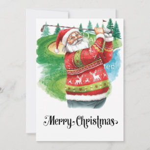 Golf Ugly Sweater themed for golfer Christmas  Holiday Card