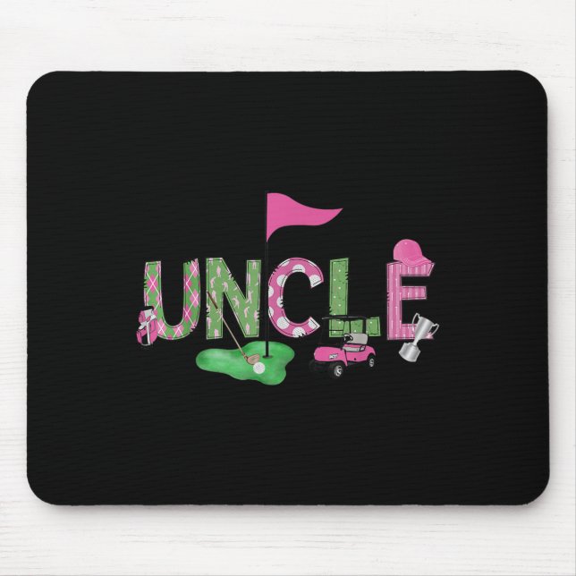 Golf Uncle Nk Hole In One Golf 1st Birthday Girl  Mouse Pad (Front)