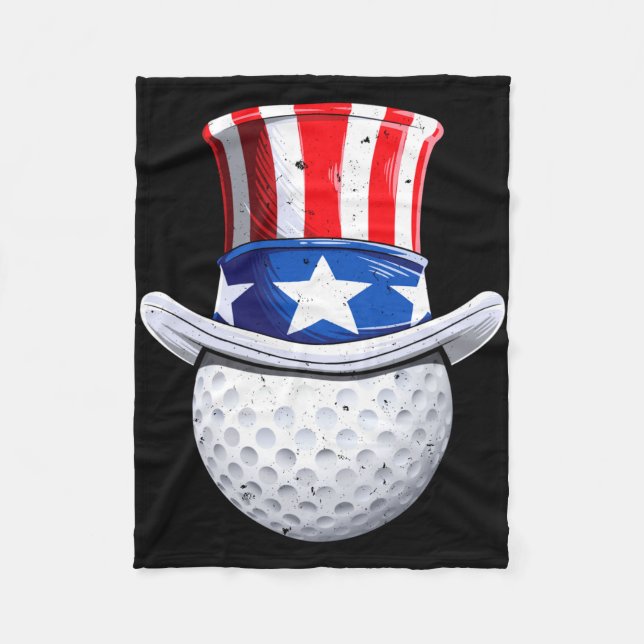 Golf uncle sam  fleece blanket (Front)