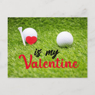 Golf Valentine's Day for Golfer with LOVE Holiday Postcard
