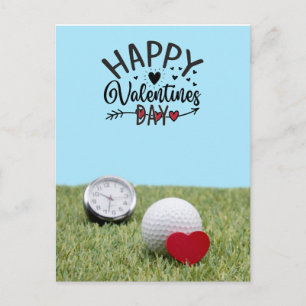 Golf Valentine's Day with golf balls for Golfer Postcard