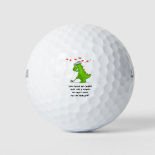 Golf Valentine's Day with red heart Golf Balls