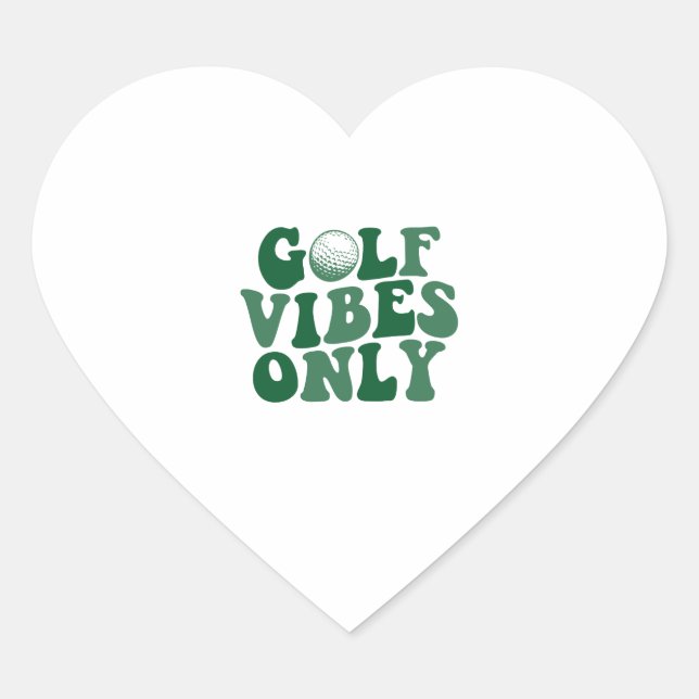 Golf Vibes Only, Golf Lover Heart Sticker (Front)