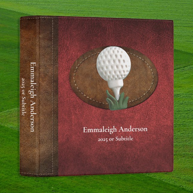 Golf Vintage Faux Red Leather Elegance Binder (Creator Uploaded)