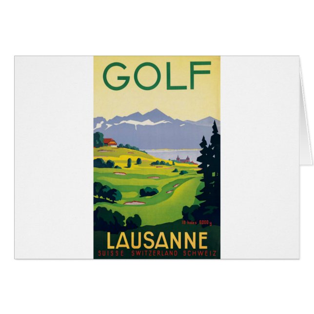 Golf vintage Lausanne City Lac Suisse (Devant horizontal)