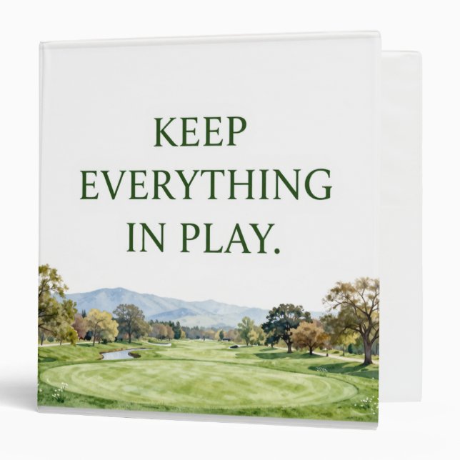Golf Watercolor File Folder  Binder (Front/Inside)