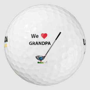GOLF - We love Grandpa Fathers Day Birthday Gift Balls